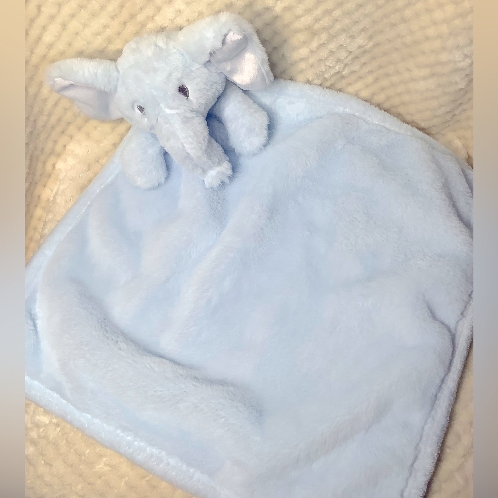 S.L. Home Fashions Blue Plush Elephant Lovey Stuffed Animal Security Blanket